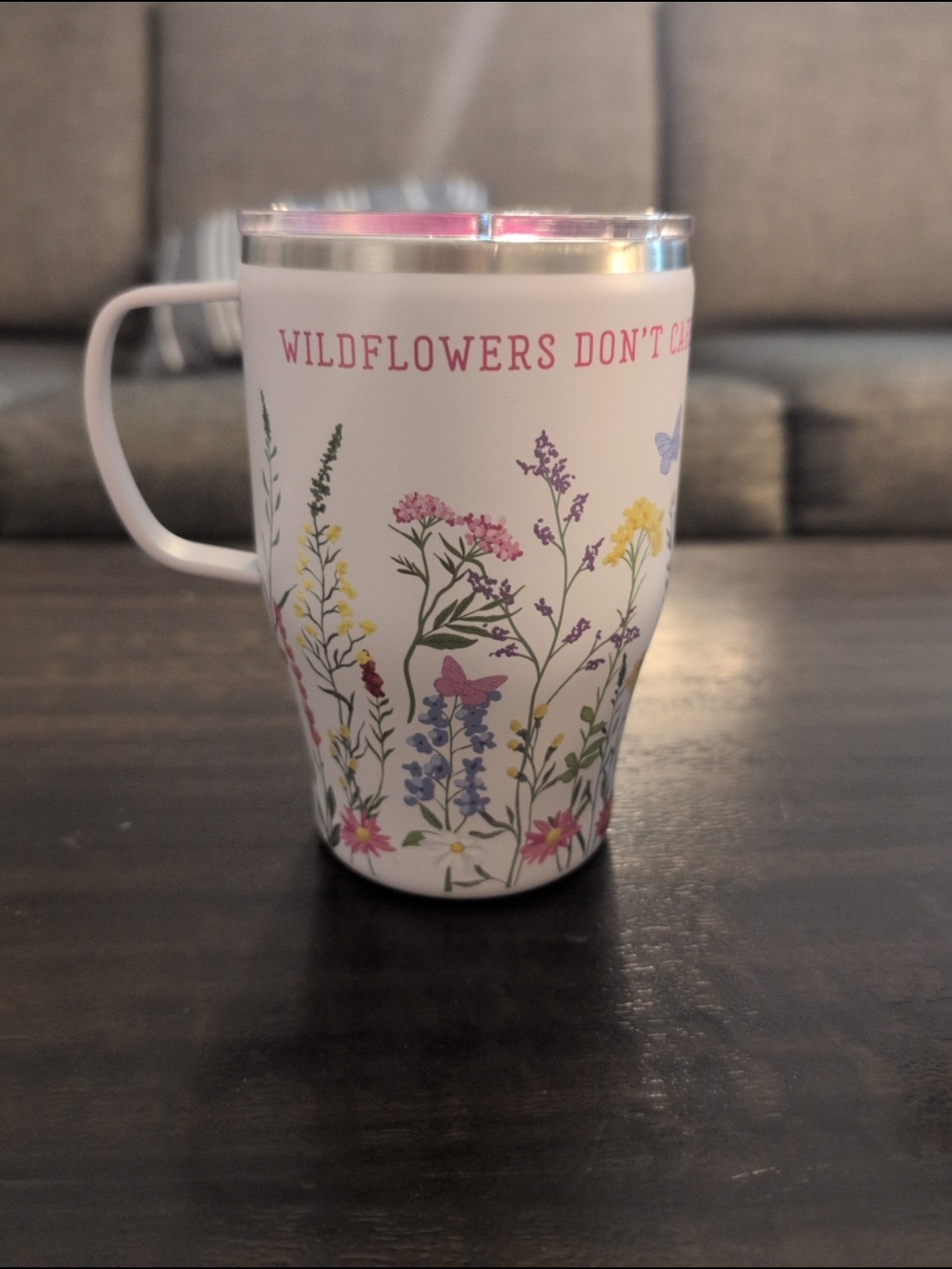 Wildflowers Insulated Travel Mug - White Floral Design Dolly Parton 20oz